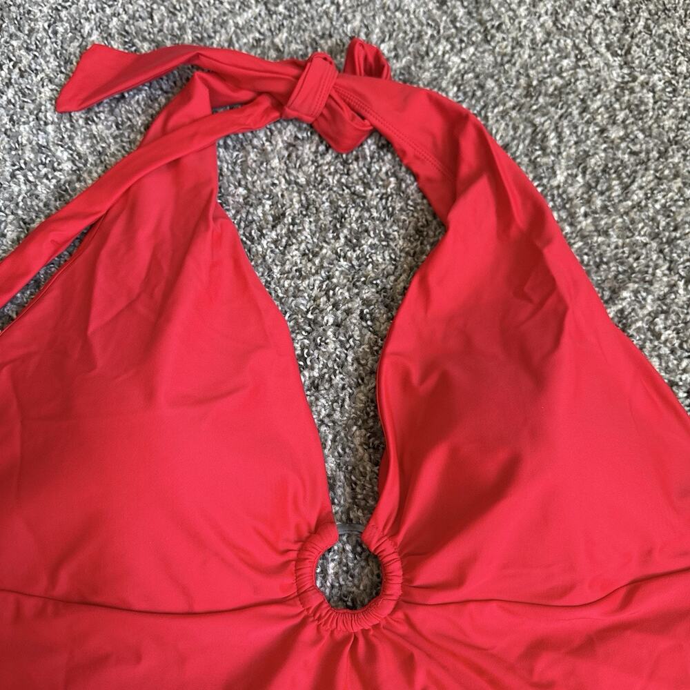 Summersalt The O Ring Reef One Piece Swimsuit Red Plunge Deep V Neck Size 20 New - Picture 4 of 7